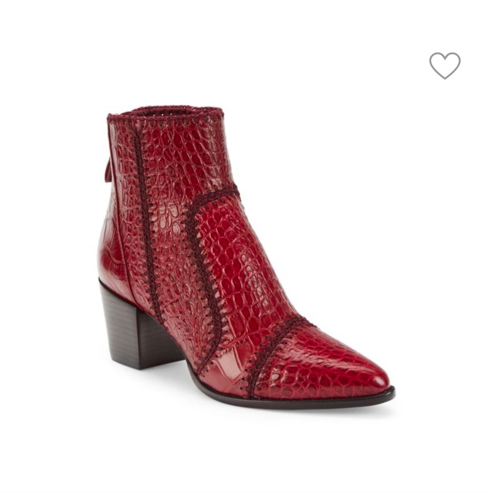 ALEXANDRE BIRMAN
Benta Croc Embossed Leather Ankle Boots (originally $850)
